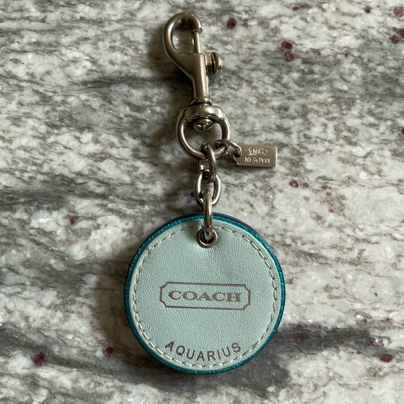 Coach Aquarius Keychain Zodiac Horoscope Teal - Picture 2 of 2